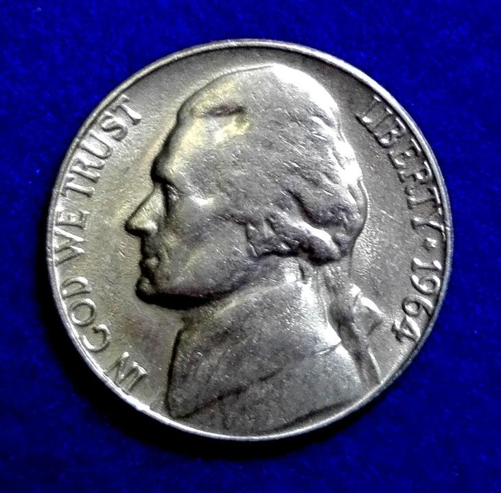 USA – 5 cent – 1964 – D – Denver (zn.vedle budovy) – krásný !!!! - Numismatika