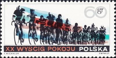 Polsko 1967 Známky Mi 1750 ** sport cyklistika Závod míru