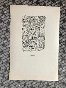Jan Konůpek – ex libris B. B. Buchlovana, 1929