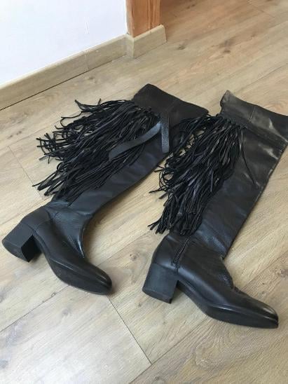 Luxusní Zara kožené kozačky práva kuze nové 36 - Dámské boty