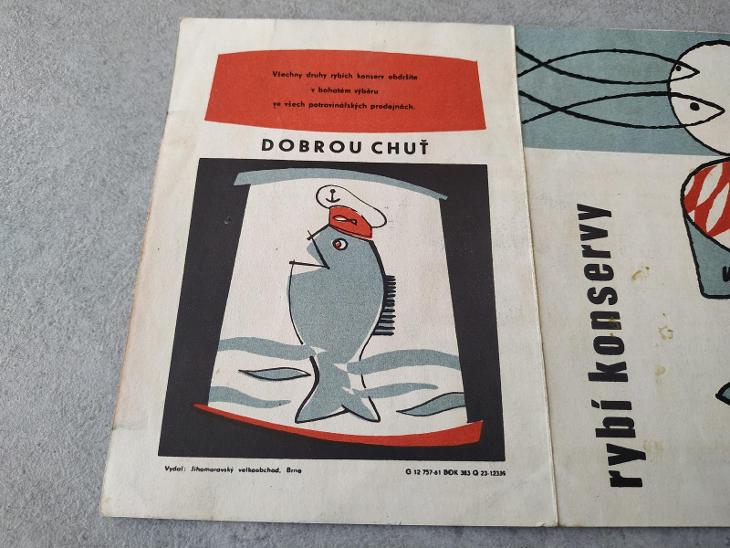 Reklama stará reklama Plakát Ryba Rybí konserva Prospekt Retro Jídlo  