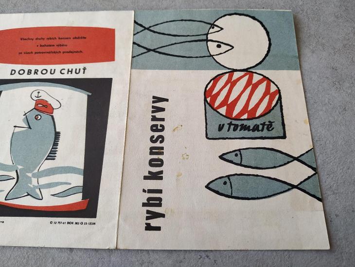 Reklama stará reklama Plakát Ryba Rybí konserva Prospekt Retro Jídlo  