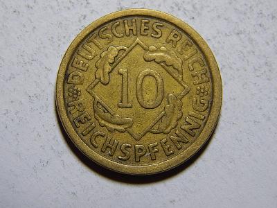 Německo Výmarsko 10 Reichspfennig 1925A XF č30168
