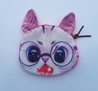 Roztomilá peněženka kapsička kočička růžová
