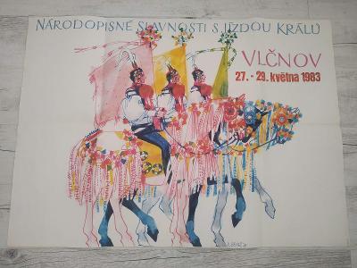 Kroj Kůň starý plakát Reklama Prospekt Vlčnov1978 Brusel Autor Top
