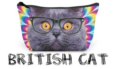 Kosmetická taška, penál s potiskem - BRITISH CAT (č.2)