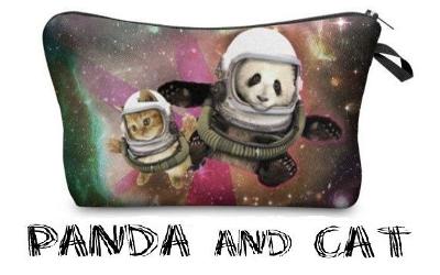Kosmetická taška, penál s potiskem - PANDA AND CAT (č.7)