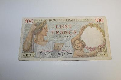 100 FRANK 1939 FRANCIE P94 /D89/ z oběhu