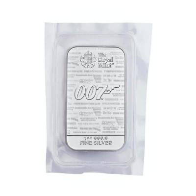Strieborný zliatok James Bond 007 1 oz 9999/1000 r. 2020 v plaste - Numizmatika