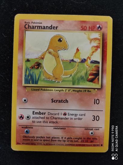 Pokémon karty - Charmander 46/102 (Base set 1999) Common - Hraná