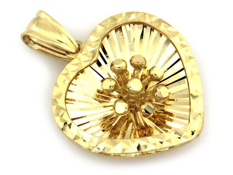 Zlatý prívesok srdca 14 kar, váha 2,20 g, dĺžka 2,5 cm (2,21) - Šperky