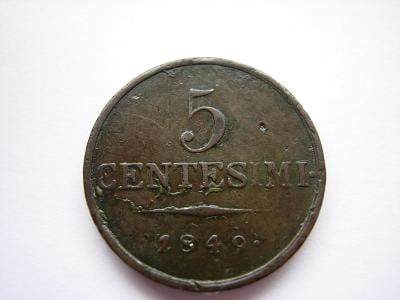 5 Centesimi 1849 M