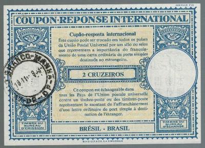 Brazílie 1953 IRC mezinárodní odpovědka 2 Cruzeiros