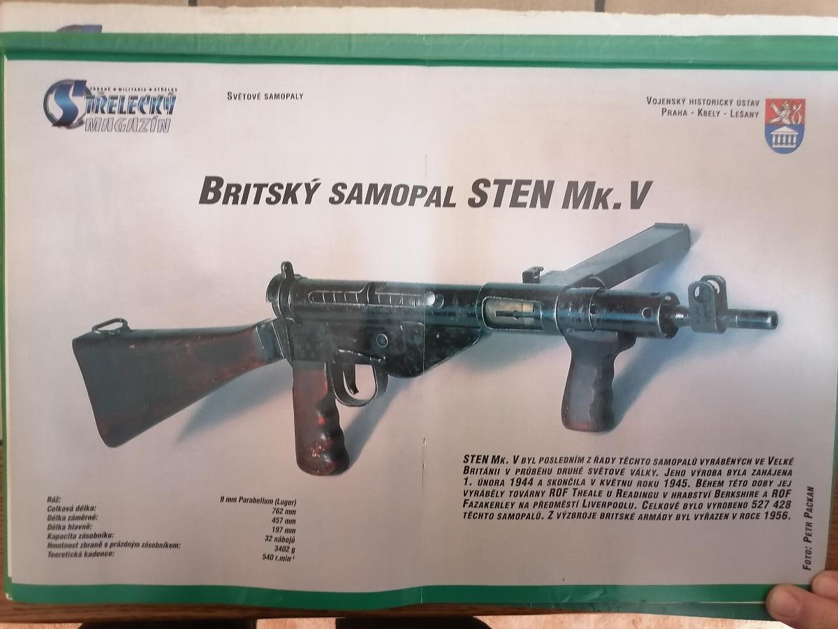Obrázky zbraní- samopaly - Vojenské sběratelské předměty
