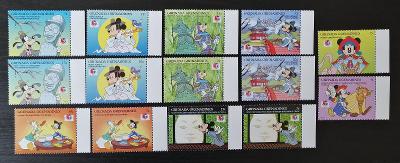 Grenadiny & Grenada 1992 Mi.1430-7 +17€ DISNEY, Mickey v Japonsku +var