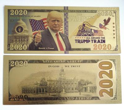 Trump - historická pamětní zlatá bankovka k volbám 2020