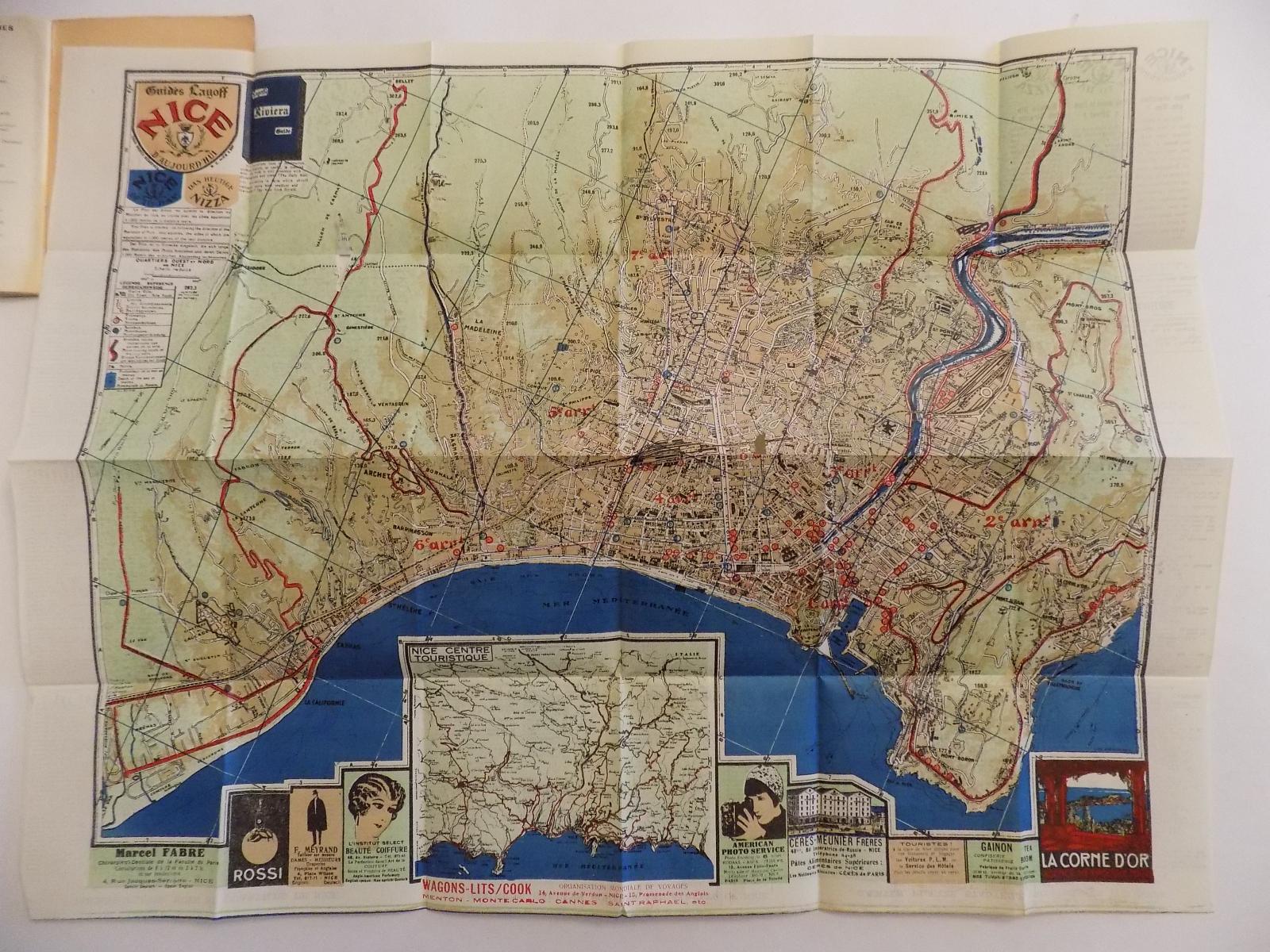 STARÁ MAPA Č.223 - FRANCIE - NICE, 48 X 63 CM,1934,46 STRAN - Mapy a veduty Evropa