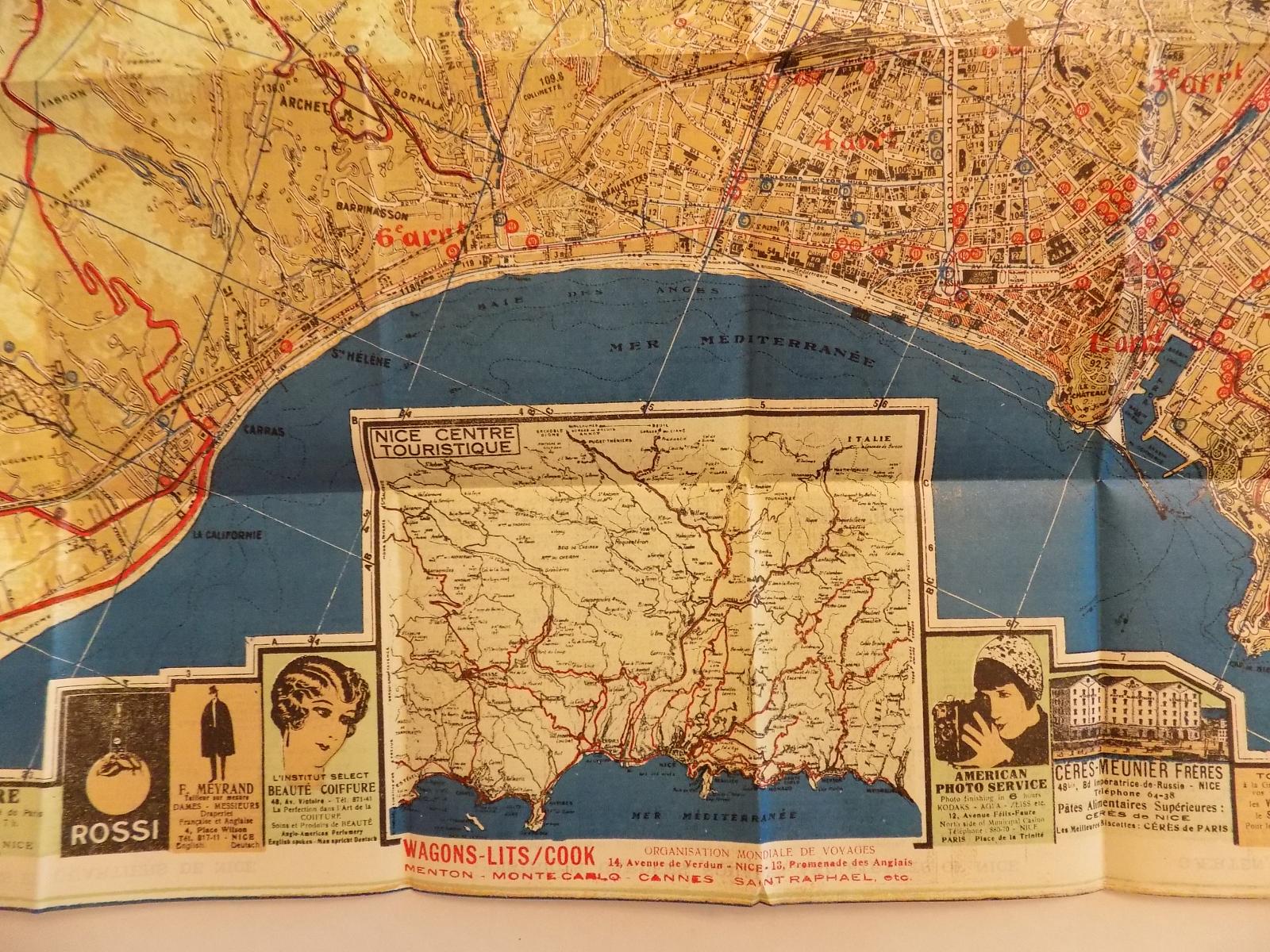 STARÁ MAPA Č.223 - FRANCIE - NICE, 48 X 63 CM,1934,46 STRAN - Mapy a veduty Evropa