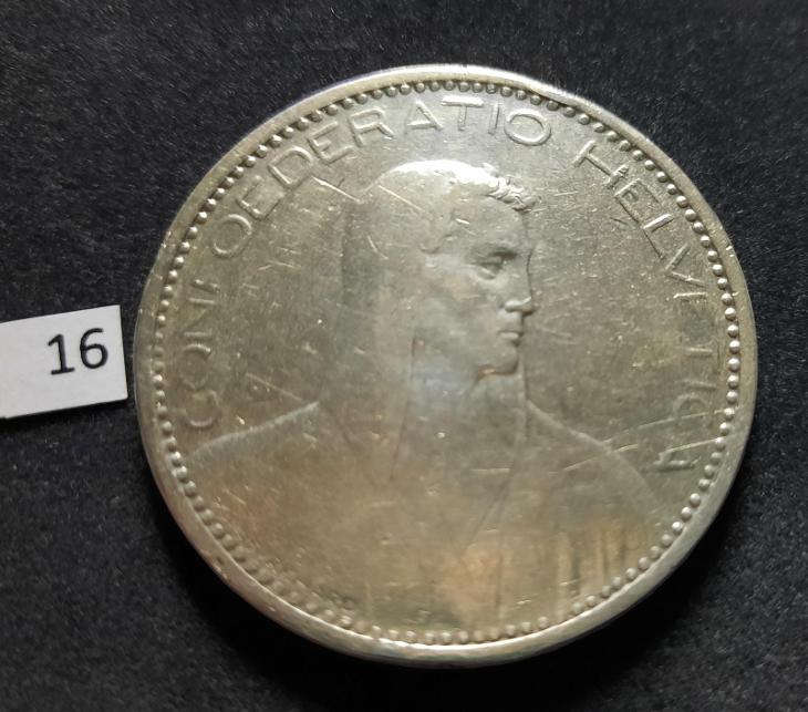 5 frank francs Švýcarsko 1923  Stříbro