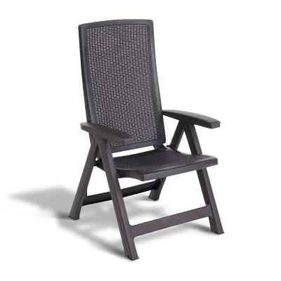 Komplet 2 ks zahradní polohovatelné židle Allibert Montreal, hnědý