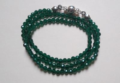 Oslnivý náhrdelník broušený SMARAGD, hand made