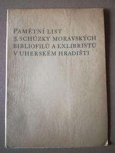 Pamětní list 3. schůzky moravských bibliofilů a exlibristů v UH