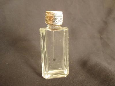 Starý skleněný malý nepoužitý flakonek k parfému ČSSR 8.