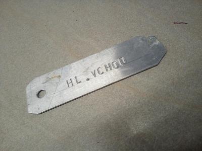 Retro hliníková visačka jmenovka na klíče - HL. VCHOD - viz foto
