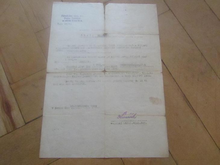 Starý dokument Středisko vlak. Praha Smíchov 1954