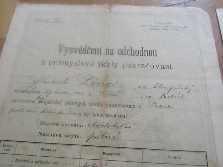 Starý dokument Vysvědčení na odchodnou 2 ks/1910,1925/