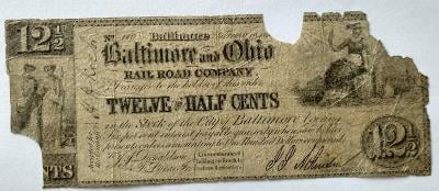 USA 12 1/2 Cents 1841 Baltimore Ohio Rail Road Company