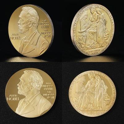Medaile Alfred NOBEL pozlacená kopie