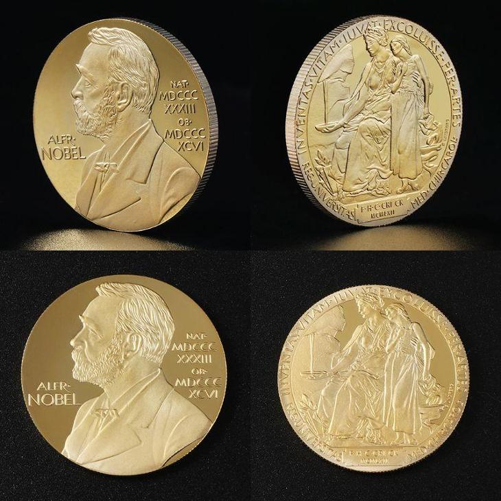 Medaile Alfred NOBEL pozlacená kopie - Sběratelství