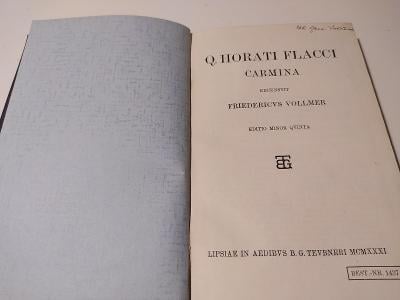 Kniha - Carmina od Q. Horatius Flacci cca r.v. 1930