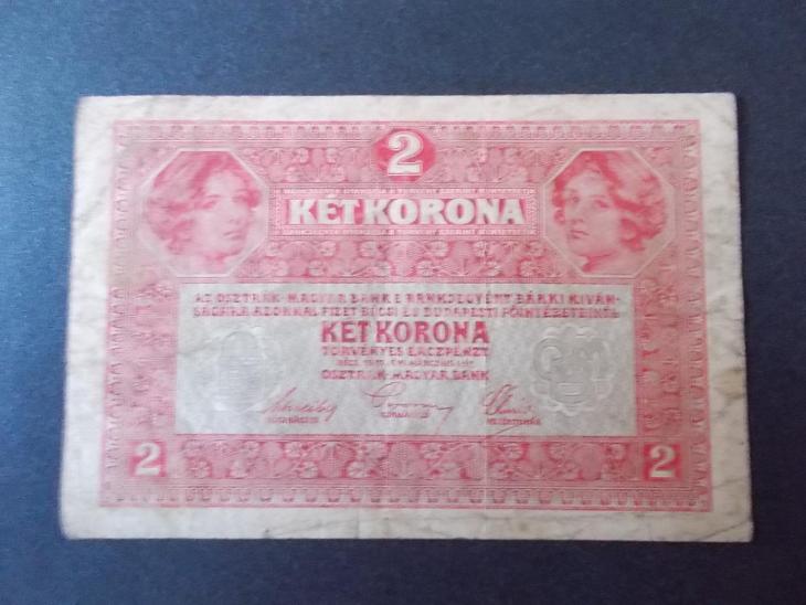 Bankovka Rakousko Uhersko  1917 Zwei  kronen dvě koruny 
