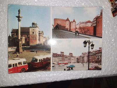 Pohlednice z roku 1971 Varšava,  prošlé poštou.