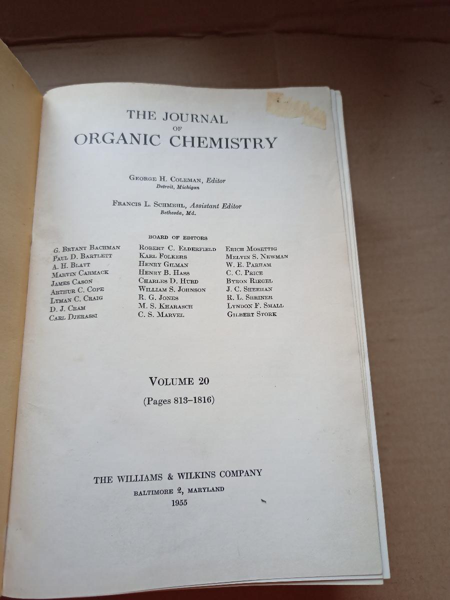 Journal of organic chemistry/zv. 20/ rok 1955...(13403) - Cudzojazyčné knihy