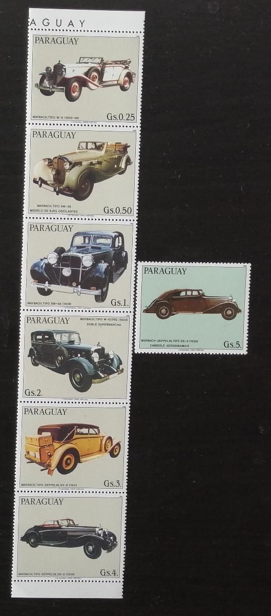 Paraguaj 1986 Mi.3987-3 5,5€ Veteráni, historické autá v páske - Známky