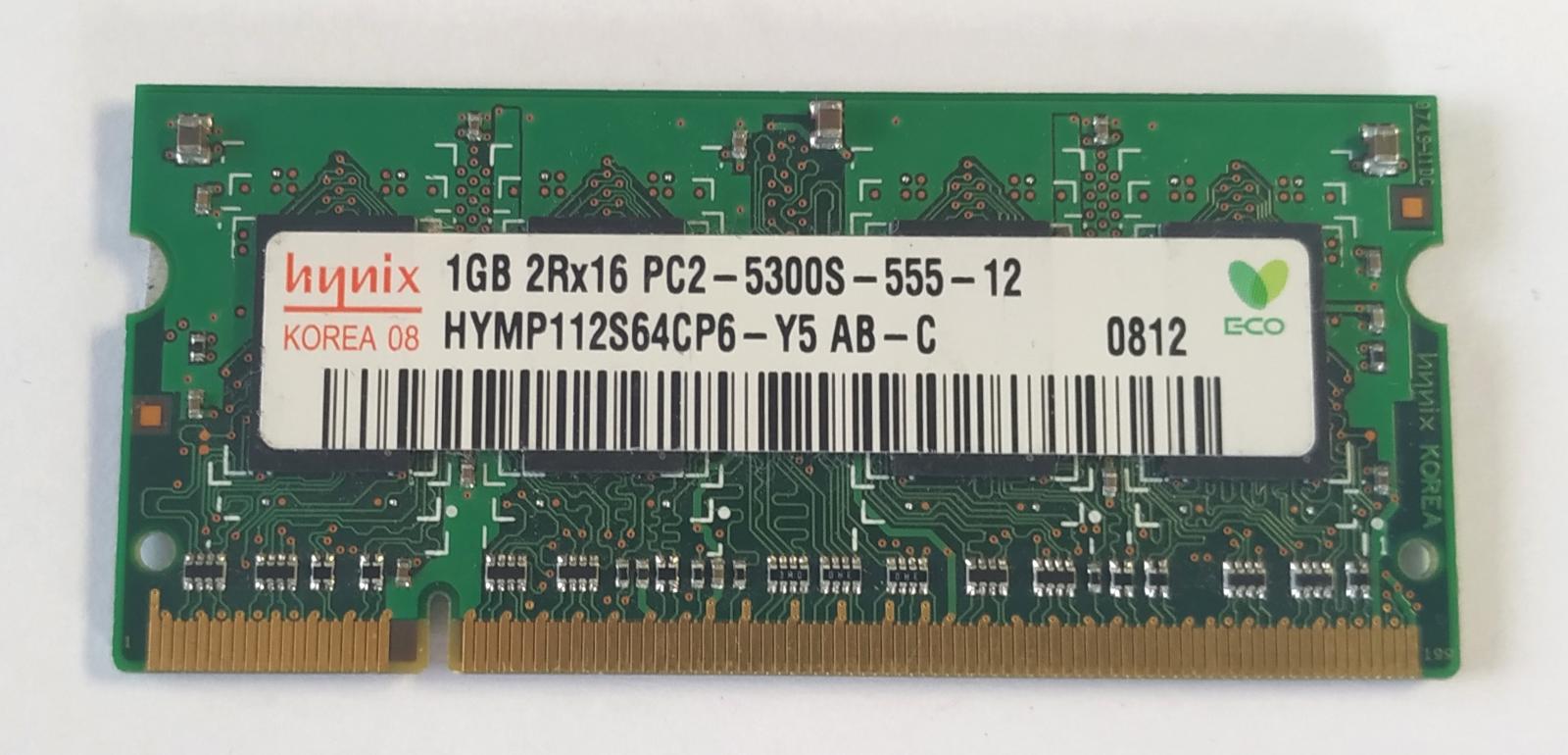 Pamäť RAM do NB Hynix HYMP112S64CP6-Y5 AB-C 1GB 667Mhz DDR2 - Notebooky, príslušenstvo