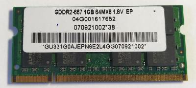Paměť RAM do NB Elpida 04G001617652 1GB 667MHz DDR2