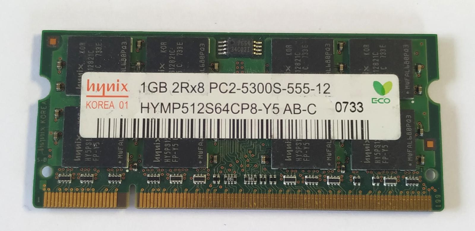 Pamäť RAM do NB Hynix HYMP512S64CP8-Y5 AB-C 1GB 667MHz DDR2 - Notebooky, príslušenstvo