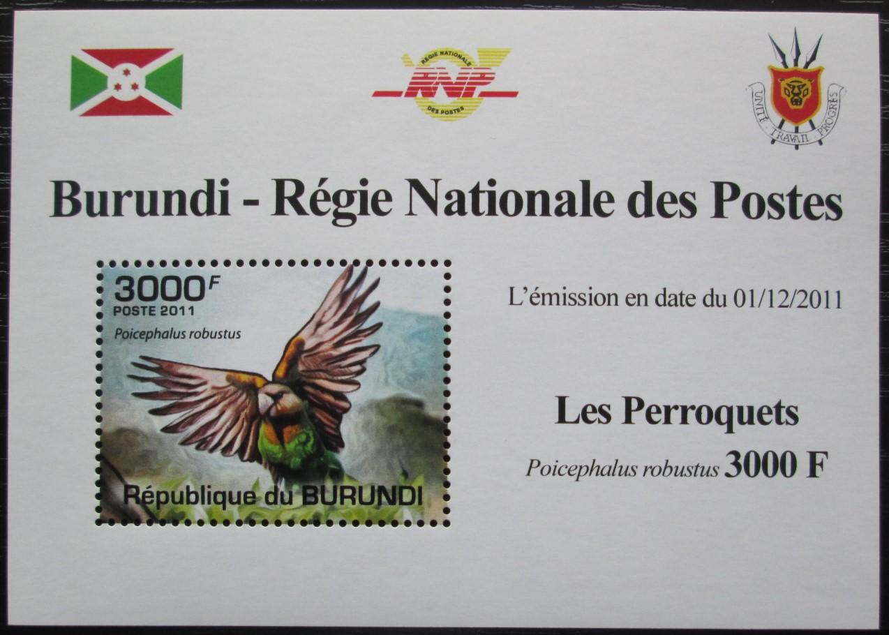 Burundi 2011 Papagáj kapský DELUXE Mi# 1980 Block 2354 - Tematické známky