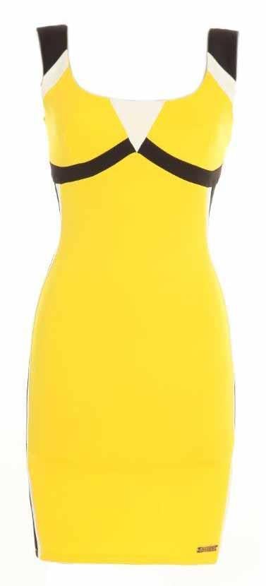 Goddiva Strechy Yellow Dress Size S