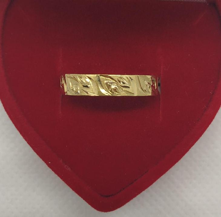 Ag - Stříbrný zlacený prsten vel. - 55 (vzorek na snubní prsten ) - Šperky