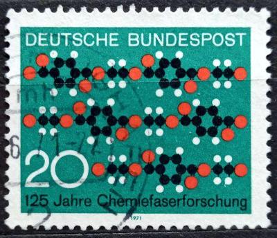 BUNDESPOST: MiNr.664 Molecule Diagram Textile Pattern 20pf 1971