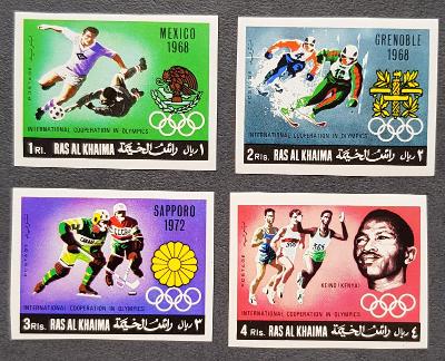 Ras Al Khaima 1969 Olympijské hry 68, série bez perforace, kat. 11Euro