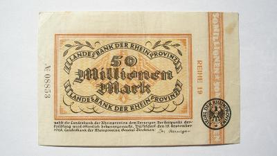Německo Rhein 50 mil. marek 1923