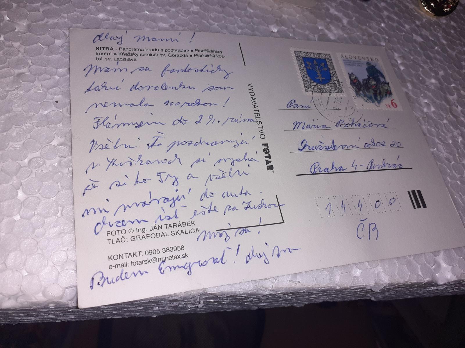 Pohlednice Pozdrav z Nitry, prošlé poštou. - Pohlednice místopis