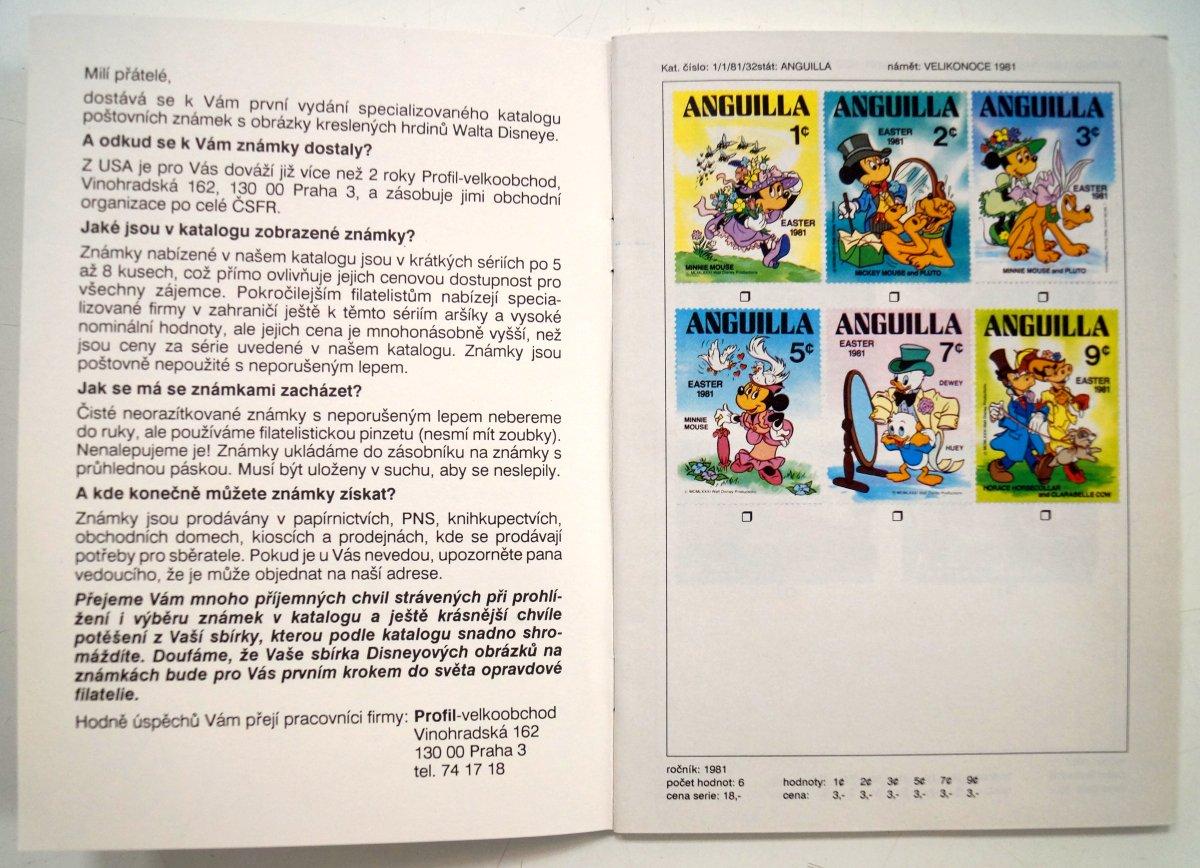Dětské pohledy POFISu - WALT DISNEY, 36 ks, komplet sestava + katalog - Známky