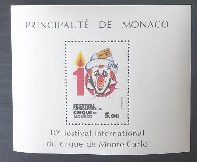 Monako 1984 Bl.27 5€ X. ročník festivalu cirkusů, kultura